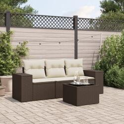 vidaXL 4 részes barna polyrattan kerti ülőgarnitúra párnákkal (3254610)