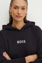 Boss Orange bluza femei, culoarea negru, cu glugă, cu imprimeu, 50531821 9BYH-BLD015_99X