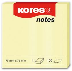 KORES Notes adeziv 75 x 75 mm galben pal 100 file Kores (KO46075)