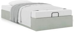 vidaXL Ottomán ágykeret matrac nélkül Világosszürke 90x190 cm bársony (3310931) - vidaxl