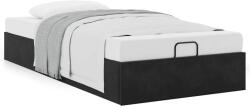 vidaXL Ottomán ágykeret matrac nélkül Fekete 90x190 cm Velvet (3310933) - vidaxl