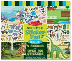 Melissa & Doug M&D, Kreatív Játék, Újrahasználható Matrica Készlet, Élőhelyek