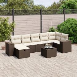 vidaXL 8 részes barna polyrattan kerti ülőgarnitúra párnákkal (3264469)