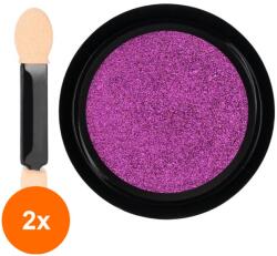 Luxorise Set 2 x Pigment Unghii Mirror Powder Luxorise, Fuchsia Pop (TOT-2xTBY-L5555)