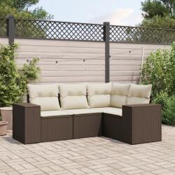 vidaXL 4 részes barna polyrattan kerti ülőgarnitúra párnákkal (3254850) - vidaxl