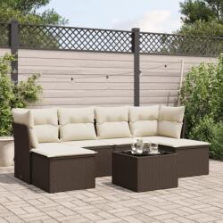 vidaXL 7 részes barna polyrattan kerti ülőgarnitúra párnákkal (3218023)