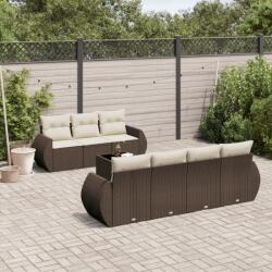 vidaXL 8 részes barna polyrattan kerti ülőgarnitúra párnákkal (3253470)