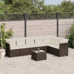 vidaXL 8 részes barna polyrattan kerti ülőgarnitúra párnákkal (3217753)