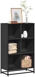 vidaXL fekete szerelt fa könyvszekrény 65, 5x33x107, 5 cm (849159) - vidaxl