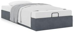 vidaXL Ottomán ágykeret matrac nélkül Sötétszürke 90x200 cm bársony (3310938) - vidaxl