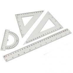 Vonalzókészlet, 30cm, vonalzó, szögmérõ, 45° és 60° háromszög vonalzók 4 db/csom (526-4) - tonerpiac