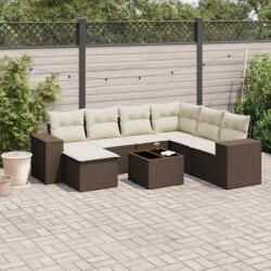 vidaXL 8 részes barna polyrattan kerti ülőgarnitúra párnákkal (3222912)