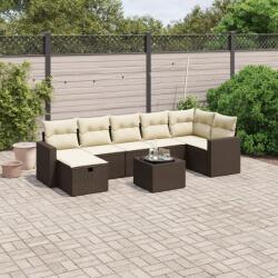 vidaXL 8 részes barna polyrattan kerti ülőgarnitúra párnákkal (3263519)