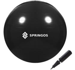 Springos Gimnasztikai labda pumpával, 150kg, 65 cm - Fekete (FB0014)