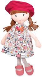 Doudou Rongybaba Floryne Having Fun Jolijou 36 cm barna hajjal mintás ruhában puha textilből 5 évtől (JJ6020)