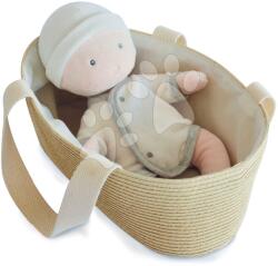 Doudou Rongybaba kosárban Pol Poupon Couffin Jolijou kék puha textilből 28 cm (DC3626)