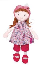 Doudou Rongybaba Capucine Having Fun Jolijou 36 cm barna hajjal mintás ruhában puha textilből 5 évtől (JJ6017)