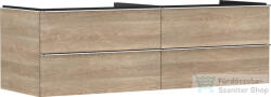 Hansgrohe XELU Q 156x57 cm-es 4 fiókos fali szekrény mosdópulthoz, króm fogantyúval, természetes tölgy 54092000 (54092000)
