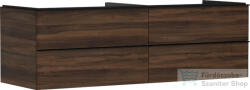 Hansgrohe XELU Q 156x57 cm-es 4 fiókos fali szekrény mosdópulthoz, matt fekete fogantyúval, sötét dió 54093670 (54093670)