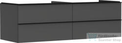 Hansgrohe XELU Q 156x57 cm-es 4 fiókos fali szekrény mosdópulthoz, matt fekete fogantyúval, matt gyémántszürke 54091670 (54091670)