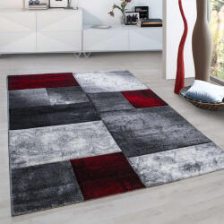  Modern Szőnyeg - Piros-Szürke - Geometrikus - 160x230 cm (884377)