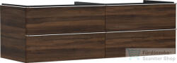 Hansgrohe XELU Q 156x57 cm-es 4 fiókos fali szekrény mosdópulthoz, króm fogantyúval, sötét dió 54093000 (54093000)