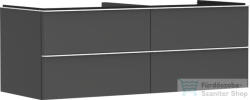 Hansgrohe XELU Q 136x57 cm-es 4 fiókos fali szekrény mosdópulthoz, matt fehér fogantyúval, matt gyémántszürke 54087700 (54087700)