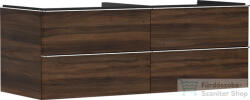 Hansgrohe XELU Q 136x57 cm-es 4 fiókos fali szekrény mosdópulthoz, króm fogantyúval, sötét dió 54089000 (54089000)