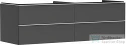 Hansgrohe XELU Q 156x57 cm-es 4 fiókos fali szekrény mosdópulthoz, matt fehér fogantyúval, matt gyémántszürke 54091700 (54091700)