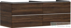 Hansgrohe XELU Q 136x57 cm-es 4 fiókos fali szekrény mosdópulthoz, matt fehér fogantyúval, sötét dió 54089700 (54089700)
