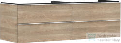 Hansgrohe XELU Q 156x57 cm-es 4 fiókos fali szekrény mosdópulthoz, matt fehér fogantyúval, természetes tölgy 54092700 (54092700)
