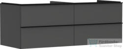 Hansgrohe XELU Q 136x57 cm-es 4 fiókos fali szekrény mosdópulthoz, matt fekete fogantyúval, matt gyémántszürke 54087670 (54087670)