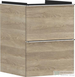 Hansgrohe XELU Q 48x49, 5 cm-es 2 fiókos fali szekrény króm fogantyúval, természetes tölgy 54021000 (54021000)