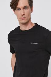 Giorgio Armani pamut póló fekete, nyomott mintás - fekete S - answear - 14 990 Ft