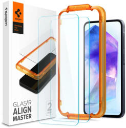 Spigen Samsung Galaxy A55 Kijelzővédő Üvegfólia - Spigen Glas. tR AlignMaster x 2 db (AGL07775)
