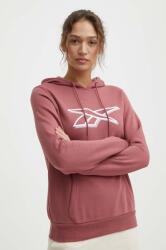 Reebok felső rózsaszín, női, nyomott mintás, kapucnis, 100202148 - rózsaszín S