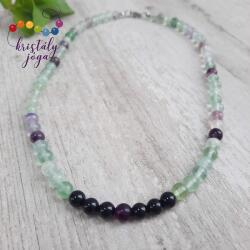 Kristály Jóga Shop Fluorit, ónix 6 mm-es ásvány gyöngysor
