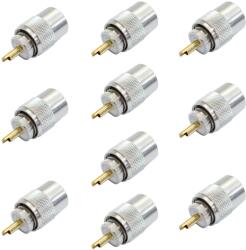 PNI Set cu 10 bucati mufa PNI PL259 pentru cablu RG58 pin central aurit 9 mm (PNI-259-9-GP-10) - eldaselectric