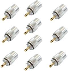 PNI Set cu 10 bucati mufa PNI PL259 pentru cablu RG213 pin central aurit 9 mm (PNI-259-9-110)