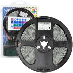 PNI Banda LED PNI 2835RGB, RGB, IP65, silicon, lungime 5 metri, cu telecomanda, alimentator 230 V, dimabil, jocuri de lumini, 270 LE (PNI-2835RGB)