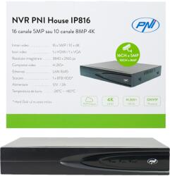 PNI NVR PNI House IP816 cu 16 canale IP 5MP sau 10 canale 8MP 4K (PNI-IP816) - eldaselectric