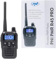 PNI Statie radio portabila PNI PMR R45 PRO 446MHz, 0.5W, 99 canale programabile, 16 PMR si tonuri 38 CTCSS si 104 DCS, Squelch 5 ni (PNI-R45-PRO) Statii radio