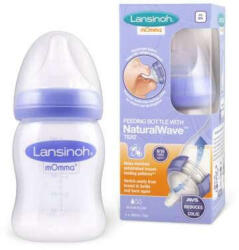 Lansinoh Biberon cu tetina din silicon flux lent Momma, 160 ml, Lansinoh