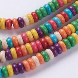 Színes Szintetikus Türkiz Korong Gyöngy Gyöngyfüzér 6x2, 5mm