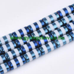 Kék Színű Csíkos Üveggyöngy Oszlop Gyöngyfüzér 20x10mm