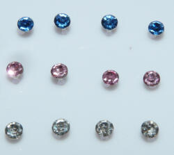  Rózsaszín Strasszos Antiallergén Fülbevaló 4, 5mm