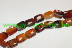 Barna Téglalap Achát Ásványgyöngy 19, 5x14, 5mm