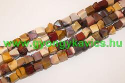  Rusztikus Mookait Jáspis Kocka Ásványgyöngy 9-12x9-12mm