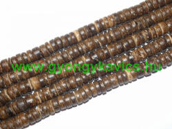  Sötét Kókusz Fagyöngy Korong Gyöngyfüzér 8x2, 5-5mm