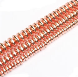 Rózsaarany Hematit Korong Ásványgyöngy 8x3mm